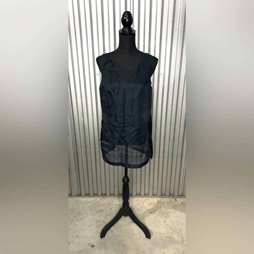 Women’s Robert Rodriguez Black Silk Layered Designer Tank Top Size 6